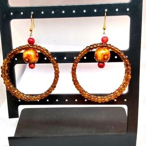 Handmade by me beaded hoop earrings E113